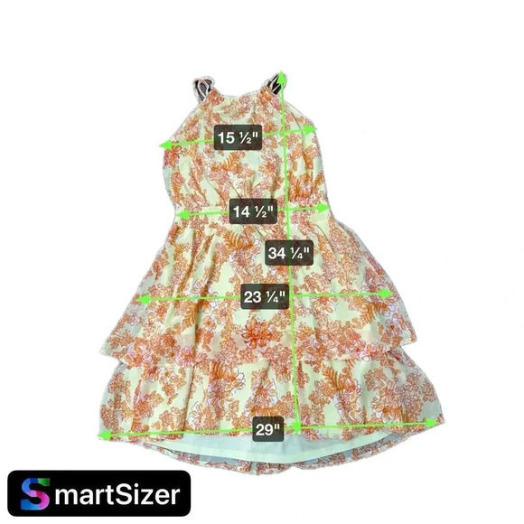 NWT Collective Concepts Smocked Waist Halter Dress Yellow Orange Floral SZ XL - Picture 10 of 10